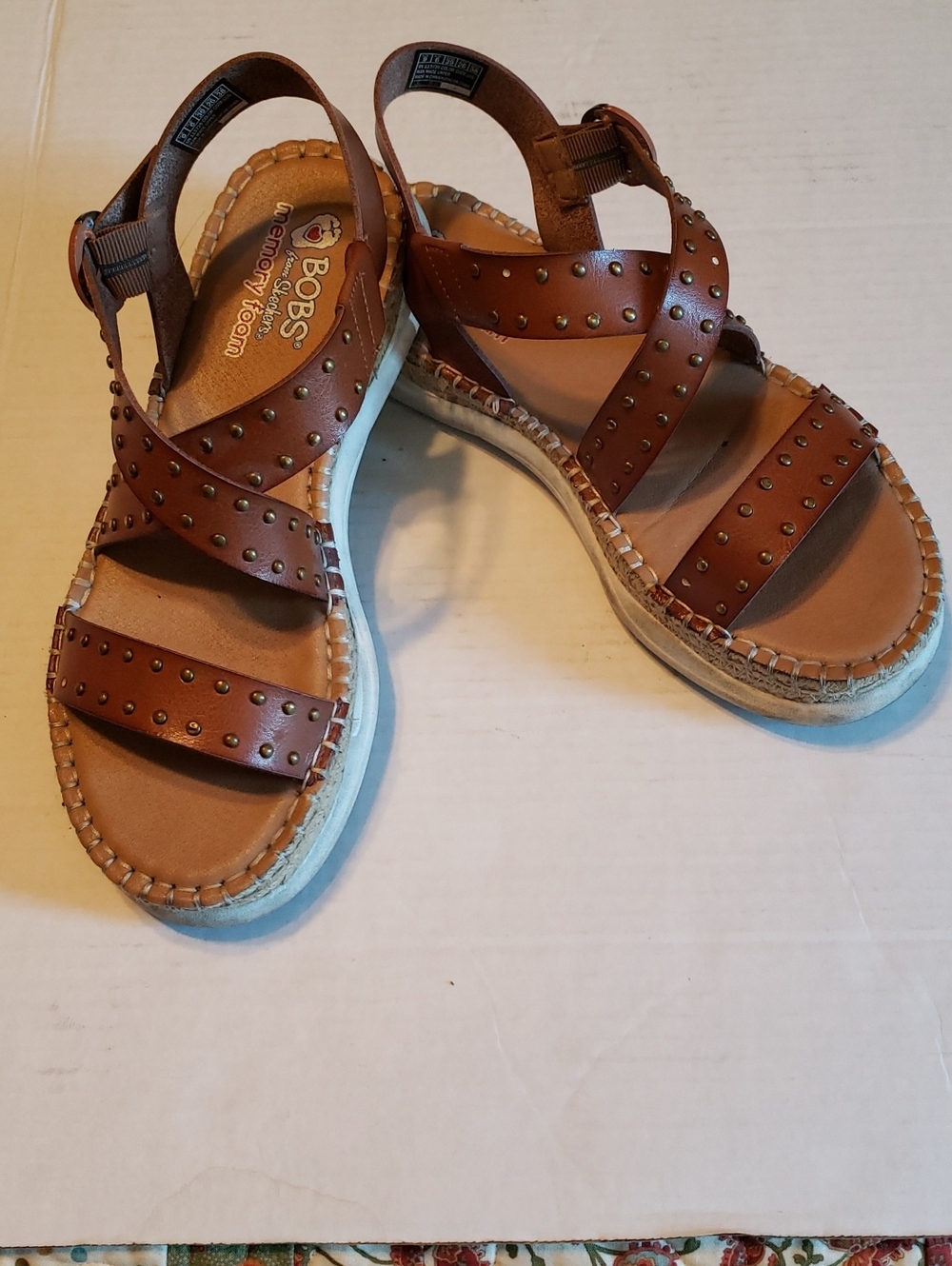 Skechers BOBS Brown Studded Platform Sandals